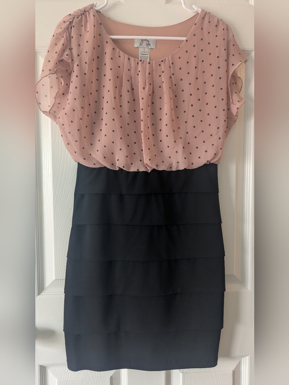 Chiffon Polka Dot Tiered Dress